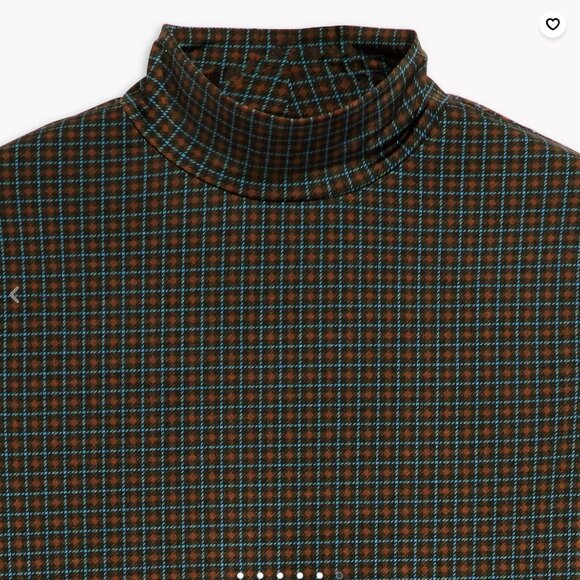 NWT Levi's Houndstooth Mock Neck Long Sleeve Second Skin Stretchy Fitted Top XS - Picture 8 of 8